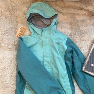 Girls north face raincoat